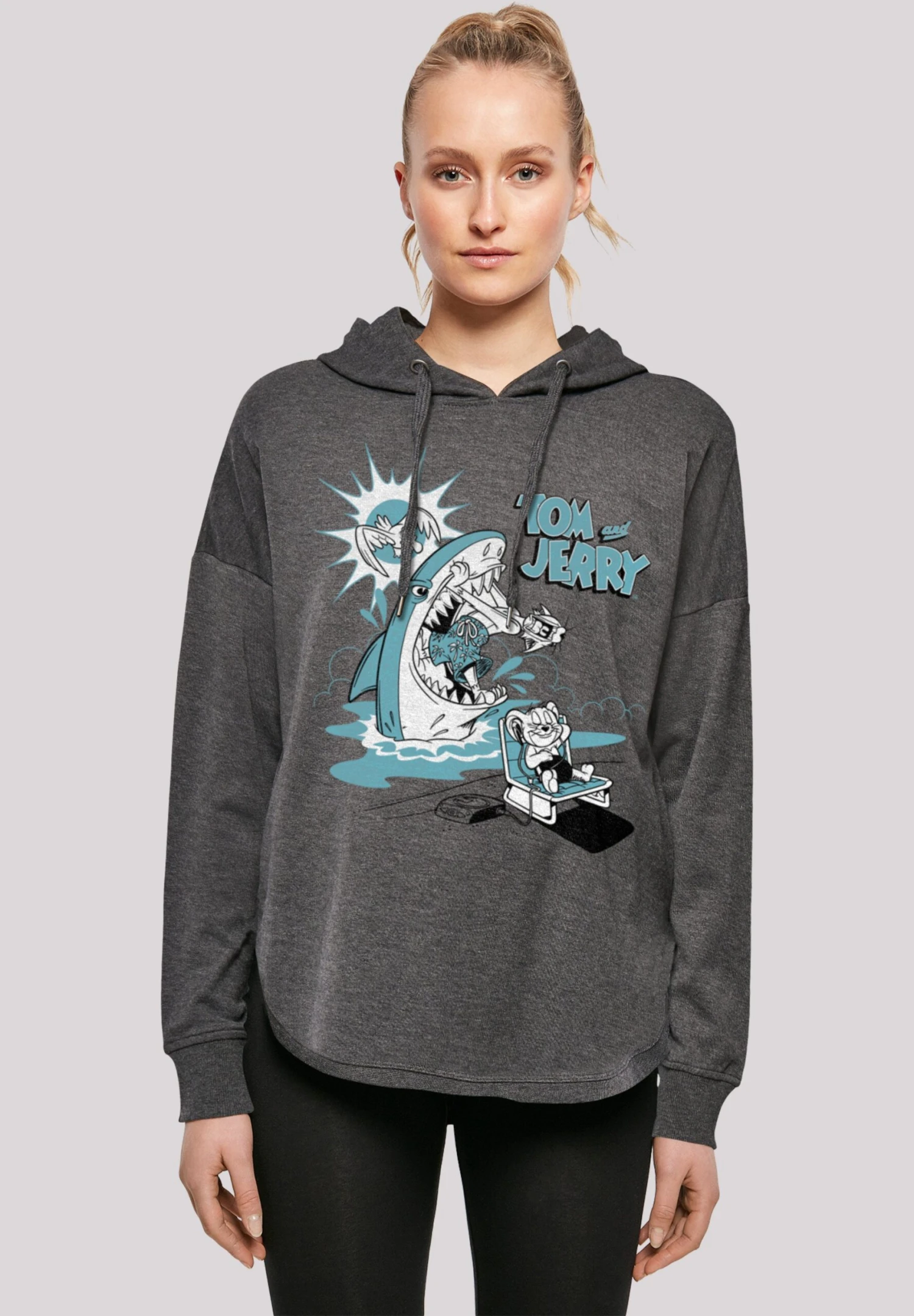 F4NT4STIC Tom Und Jerry Summer Shark Hai-Fisch - Hoodie - Charcoal 3 F4NT4STIC Tom Und Jerry Summer Shark Hai-Fisch - Hoodie - Charcoal