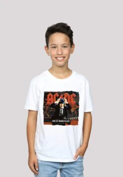 F4NT4STIC Acdc Live At River Plate - T-Shirt Print - White