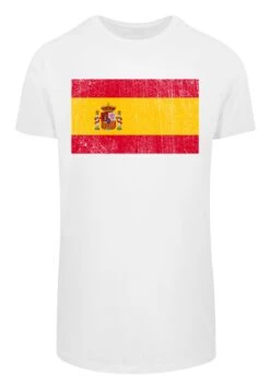 F4NT4STIC Spain Spanien Flagge Distressed - T-Shirt Print - Weiß -Olivia 55f0706576ff46b999ee0b3be5ee0fbc