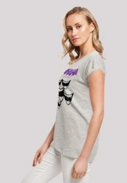 F4NT4STIC Dc Comis Superhelden Batman Joker Smile - T-Shirt Print - Heather Grey -Olivia 567718bacf904525865c7c121ee82975