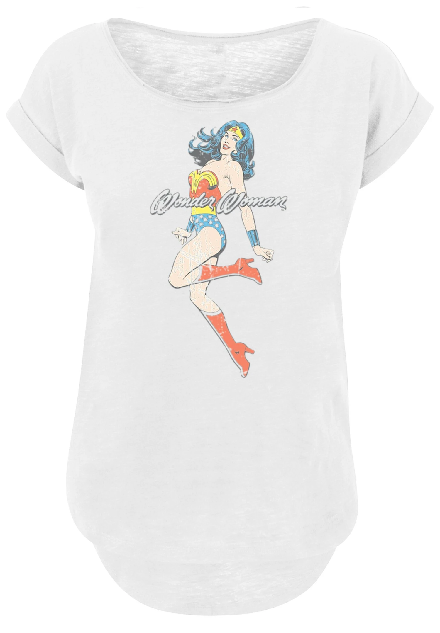 F4NT4STIC Long Cut Dc Comics Wonderwomand Classic Jump - T-Shirt Print - White 8 F4NT4STIC Long Cut Dc Comics Wonderwomand Classic Jump - T-Shirt Print - White - Afbeelding 6