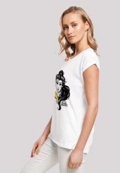 F4NT4STIC Extended Shoulder Disney Die Schöne Und Das Biest Belle- T-Shirt Print - White -Olivia 5a4c2d3c516543dea18e34d00ee50ee4