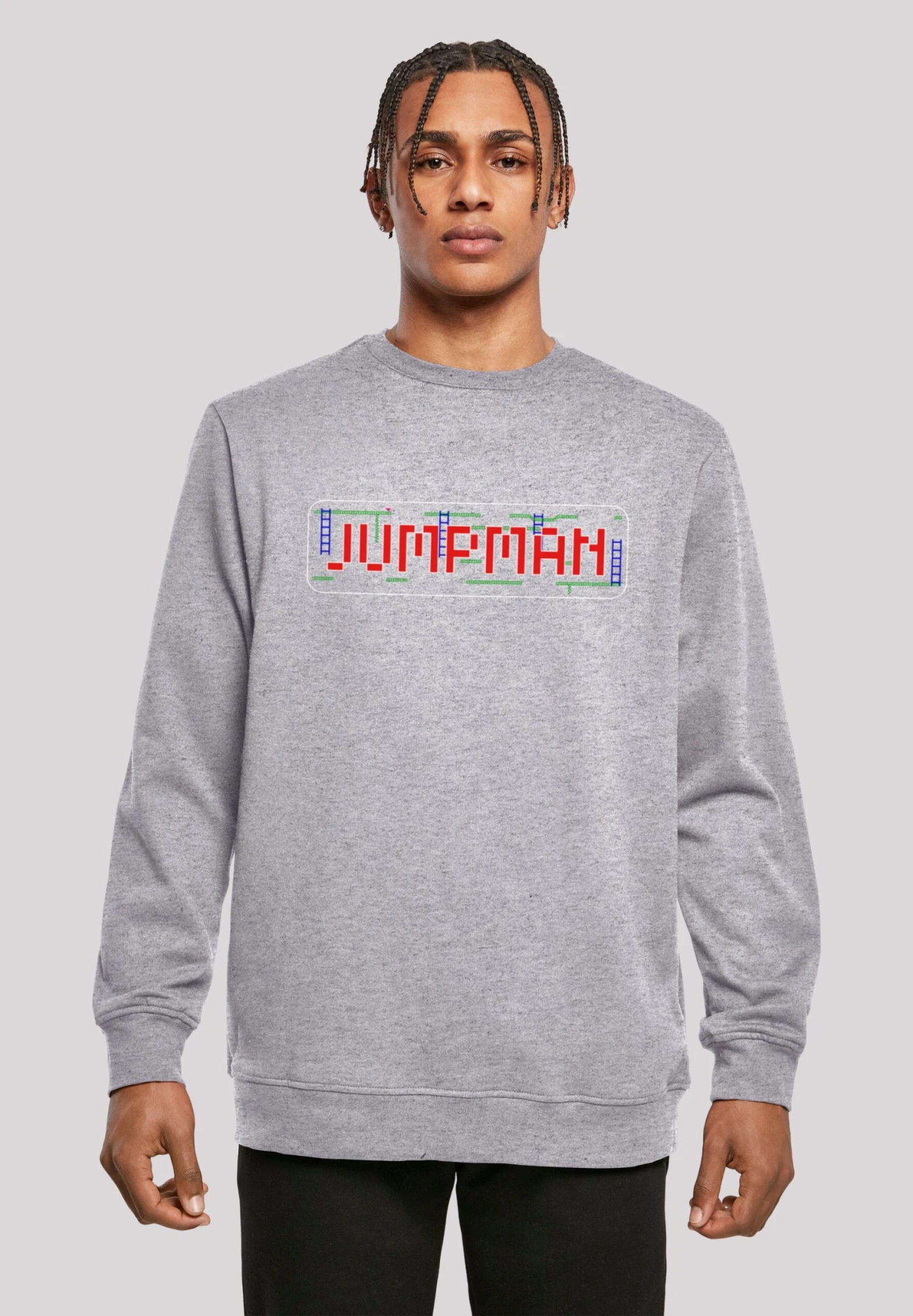 F4NT4STIC Retro Gaming Jumpman - Sweater - Heather Grey 3 F4NT4STIC Retro Gaming Jumpman - Sweater - Heather Grey