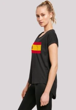 F4NT4STIC Spanien Flagge Distressed - T-Shirt Print - Schwarz -Olivia 5d3040d589f54a14b46dc95d97dc6696