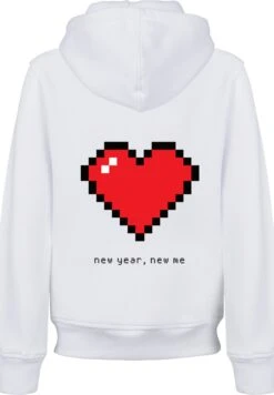 F4NT4STIC Pixel Herz Happy New Year Silvester - Hoodie - White -Olivia 5f280f218e8f4ccea4ff0fb76d0ad9a3