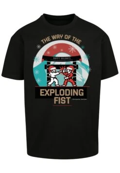 F4NT4STIC Retro Gaming Way Of The Exploding Fist Christmas Design - T-Shirt Print - Black -Olivia 61e287472d7f4ee48846768d99426ebd