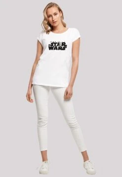 F4NT4STIC Extended Shoulder Star Wars Minimalist Logo - T-Shirt Print - White -Olivia 62bc15644b7a45dab87e044c3903f8e9