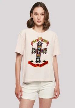 F4NT4STIC Guns N Roses Appetite For Destruction - T-Shirt Print - Pink