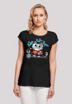 F4NT4STIC Big Bang Theory Bazinga Kitty - T-Shirt Print - Black