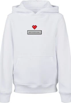 F4NT4STIC Pixel Herz Happy New Year Silvester - Hoodie - White -Olivia 65d5a68bbd8545bcb7d782532cde4769