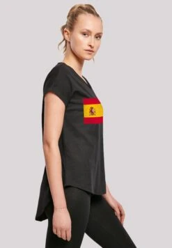 F4NT4STIC Spanien Flagge Distressed - T-Shirt Print - Schwarz -Olivia 679c1fca4c4b4a868b99fa6563e2b4e5