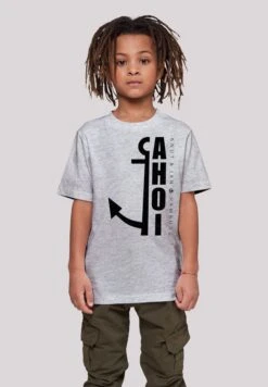 F4NT4STIC Ahoi Anker Crop Knut Jan Hamburg - T-Shirt Print - Heather Grey