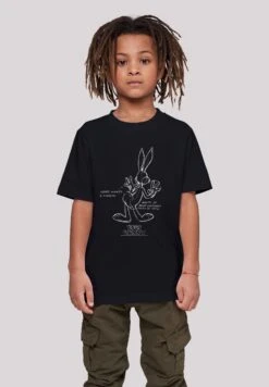 F4NT4STIC Looney Tunes Bugs Bunny White Belly - T-Shirt Print - Black -Olivia 69a29771069c42cb8c88359b1dd0ad3e