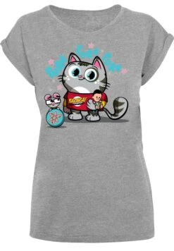 F4NT4STIC Big Bang Theory Bazinga Kitty - T-Shirt Print - Heather Grey -Olivia 6b6bf73a4bf1454089bb8151db61b0c1
