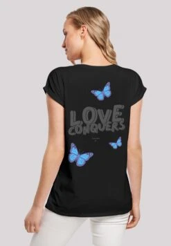 F4NT4STIC Love Conquers - T-Shirt Print - Schwarz