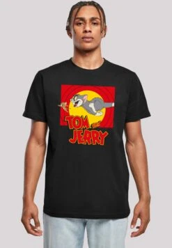 F4NT4STIC Tom Und Jerry Chase Scene - T-Shirt Print - Black