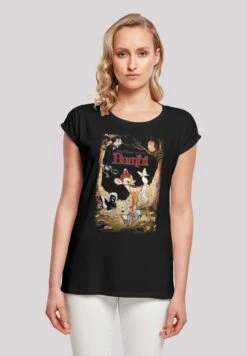 F4NT4STIC Disney Bambi Retro Poster - T-Shirt Print - Black