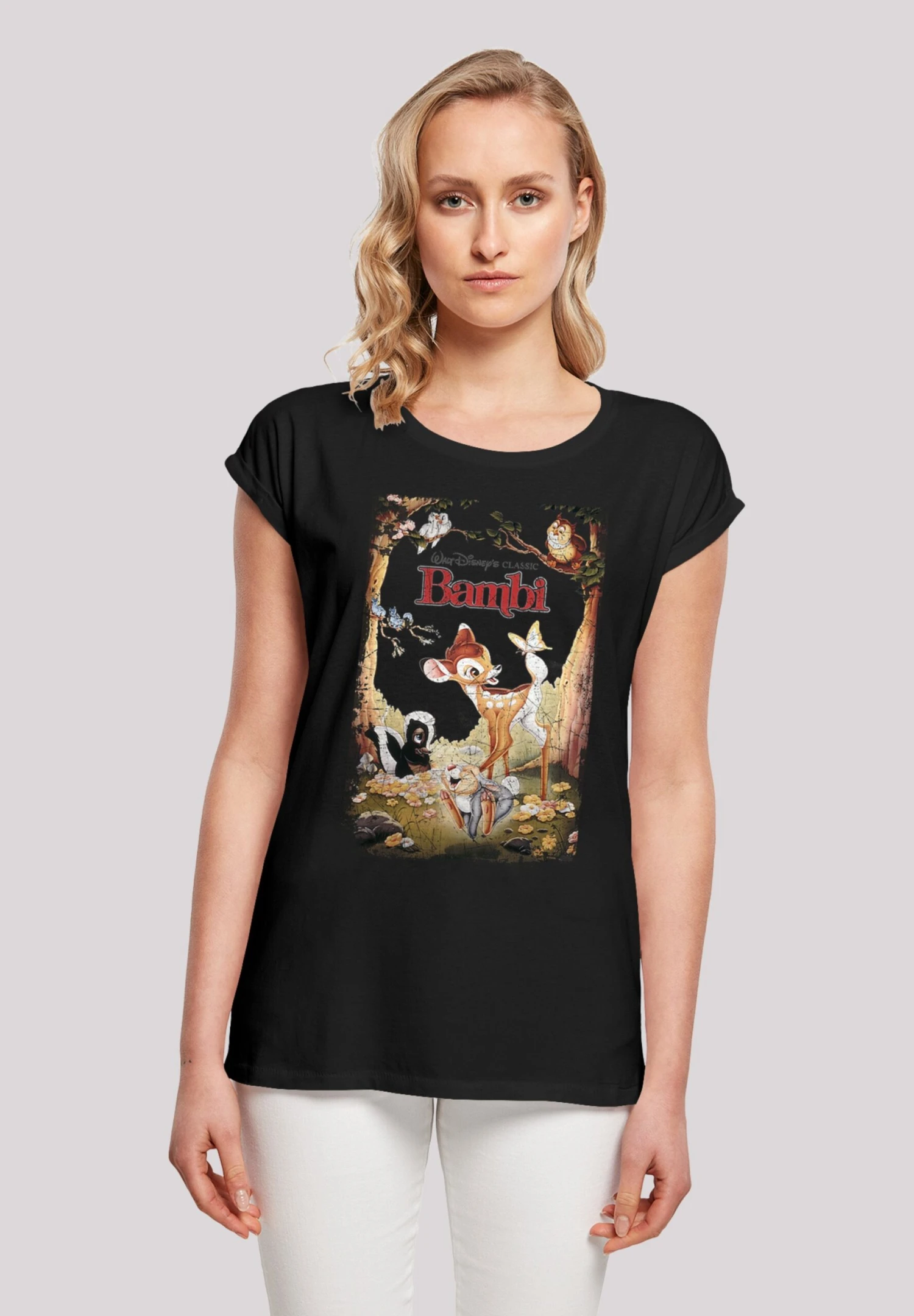 F4NT4STIC Disney Bambi Retro Poster - T-Shirt Print - Black 3 F4NT4STIC Disney Bambi Retro Poster - T-Shirt Print - Black