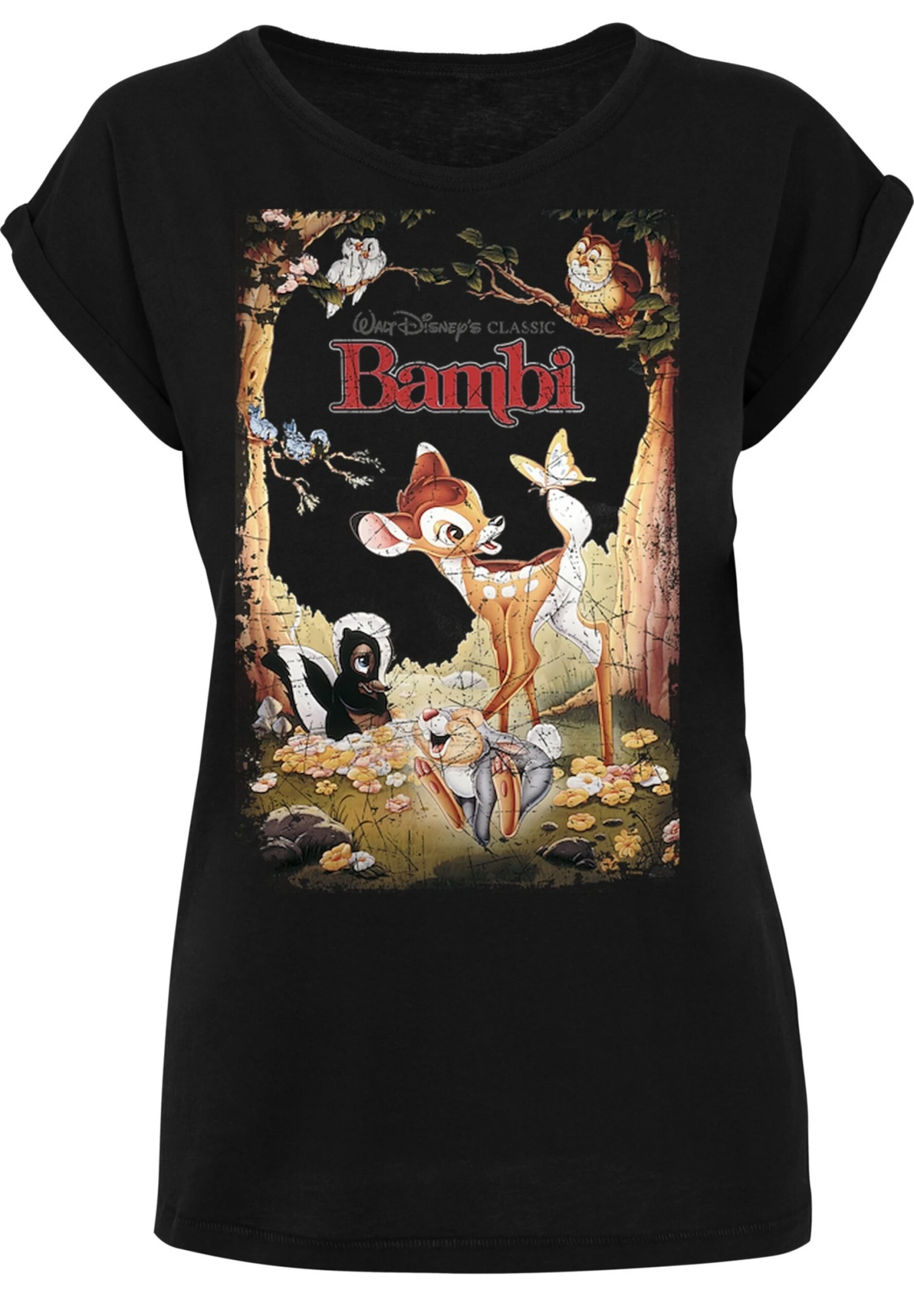 F4NT4STIC Disney Bambi Retro Poster - T-Shirt Print - Black 8 F4NT4STIC Disney Bambi Retro Poster - T-Shirt Print - Black - Afbeelding 6
