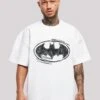 F4NT4STIC Batman Superheld Comic Sketch Logo Oversize - T-Shirt Print - White