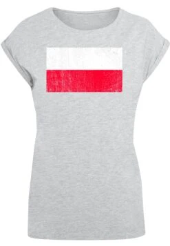 F4NT4STIC Poland Polen Flagge Distressed - T-Shirt Print - Heather Grey -Olivia 724b19de837342069e3a37a60bd82c8a