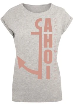 F4NT4STIC Ahoi Anker - T-Shirt Print - Heather Grey