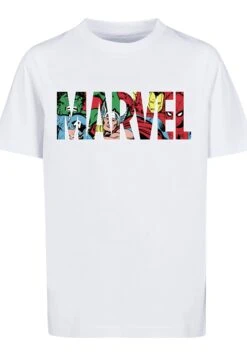 F4NT4STIC Marvel Avengers Logo Characters - T-Shirt Print - White 14 F4NT4STIC Marvel Avengers Logo Characters - T-Shirt Print - White -Olivia 745cd70e3798431385eabc705119bc4a