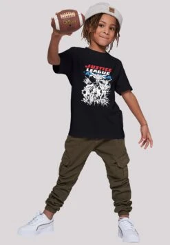 F4NT4STIC Dc Comics Justice League Superhelden Mono Action Pose - T-Shirt Print - Black