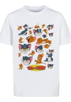 F4NT4STIC Tom And Jerry Serie Many Faces - T-Shirt Print - White -Olivia 75a3b620dc514d499c7d3cce7f758829