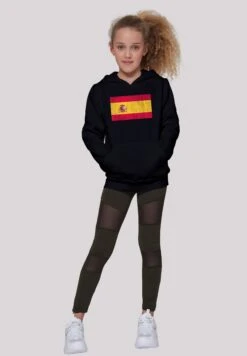 F4NT4STIC Spain Spanien Flagge Distressed - Hoodie - Schwarz