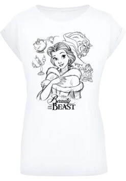 F4NT4STIC Die Schöne Und Das Biest Collage Zeichnung - T-Shirt Print - White -Olivia 76f640edcb284f618929b2714f45d9bc