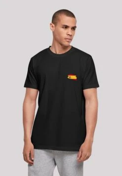 F4NT4STIC Spanien Flagge Spain - T-Shirt Print - Schwarz