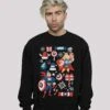 F4NT4STIC Marvel Thor And Captain America Weihnachten - Premium Superhelde - Sweater - Black -Olivia 798b571d472a4a1991419f2970fdc51c