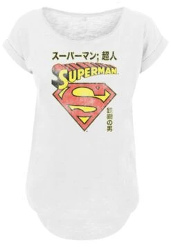 F4NT4STIC Long CutDc Comics Superman Shield - T-Shirt Print - White -Olivia 7ecf2e22cb1d49b8bfd1b51d629ffa1c