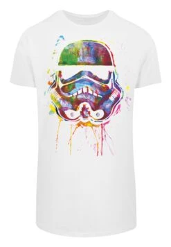 F4NT4STIC Plus Size Stormtrooper Paint Splats - T-Shirt Print - Weiß