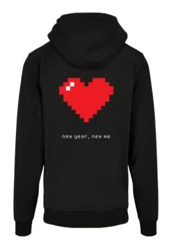F4NT4STIC Pixel Herz Happy New Year Silvester - Hoodie - Black -Olivia 824fe5d8989742fb9a0358191d60fe22