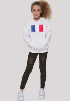F4NT4STIC Frankreich Flagge Distressed - Hoodie - Weiß