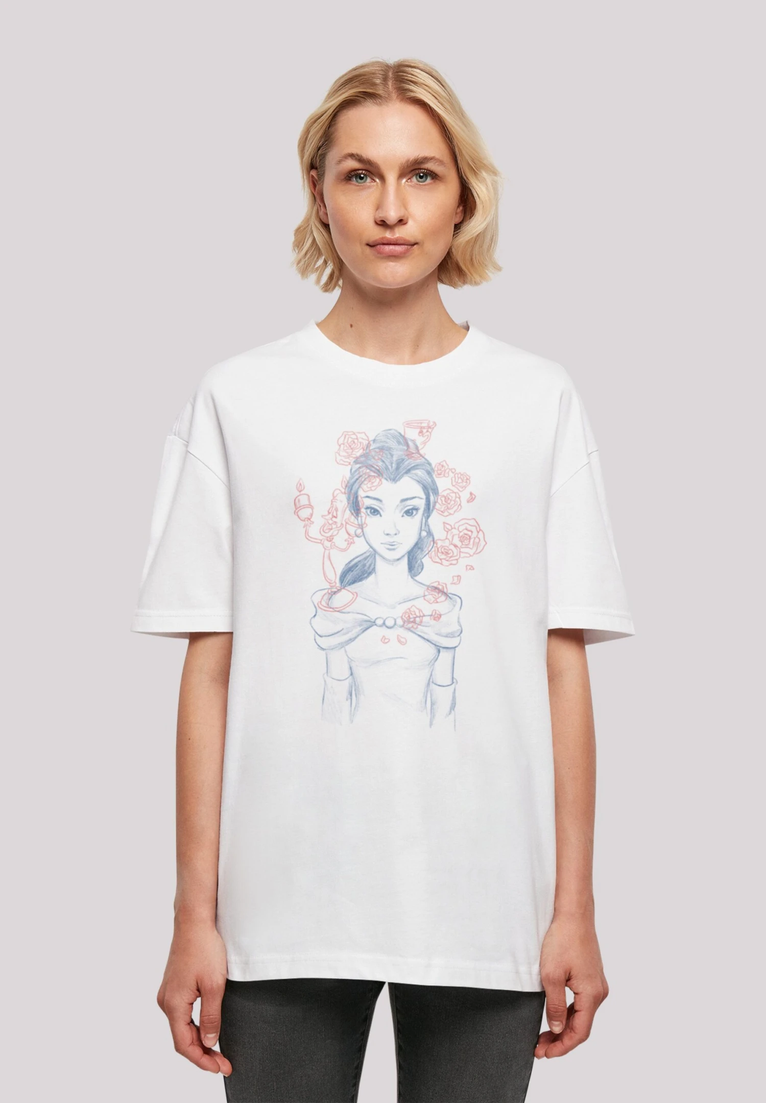 F4NT4STIC Belle Lumiere Sketch - T-Shirt Print - White 3 F4NT4STIC Belle Lumiere Sketch - T-Shirt Print - White
