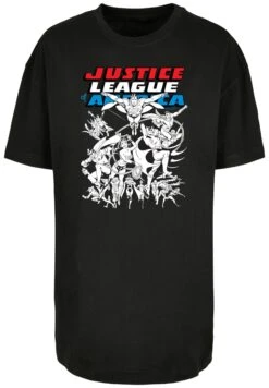 F4NT4STIC Justice League Mono Action Pose - T-Shirt Print - Black -Olivia 85efa9932efc449c893dd2e101161552