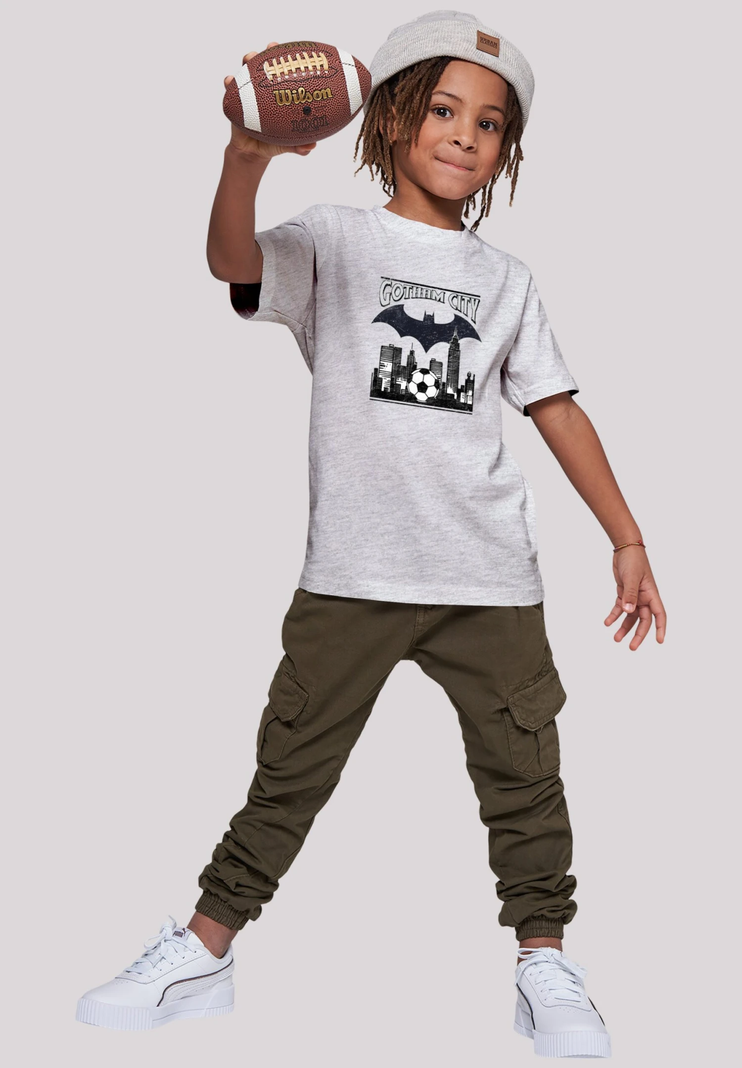 F4NT4STIC Dc Comics Batman Football Gotham City - T-Shirt Print - Heather Grey 3 F4NT4STIC Dc Comics Batman Football Gotham City - T-Shirt Print - Heather Grey