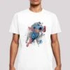 F4NT4STIC Marvel Avengers Captain America Splash - T-Shirt Print - White -Olivia 879333ba93214af18086c245b963874c