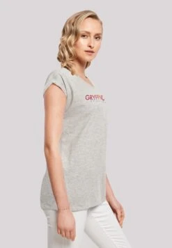 F4NT4STIC Harry Potter Gryffindor Text - T-Shirt Print - Heather Grey -Olivia 8822d7af7b354eca9cd5e845b96cd225