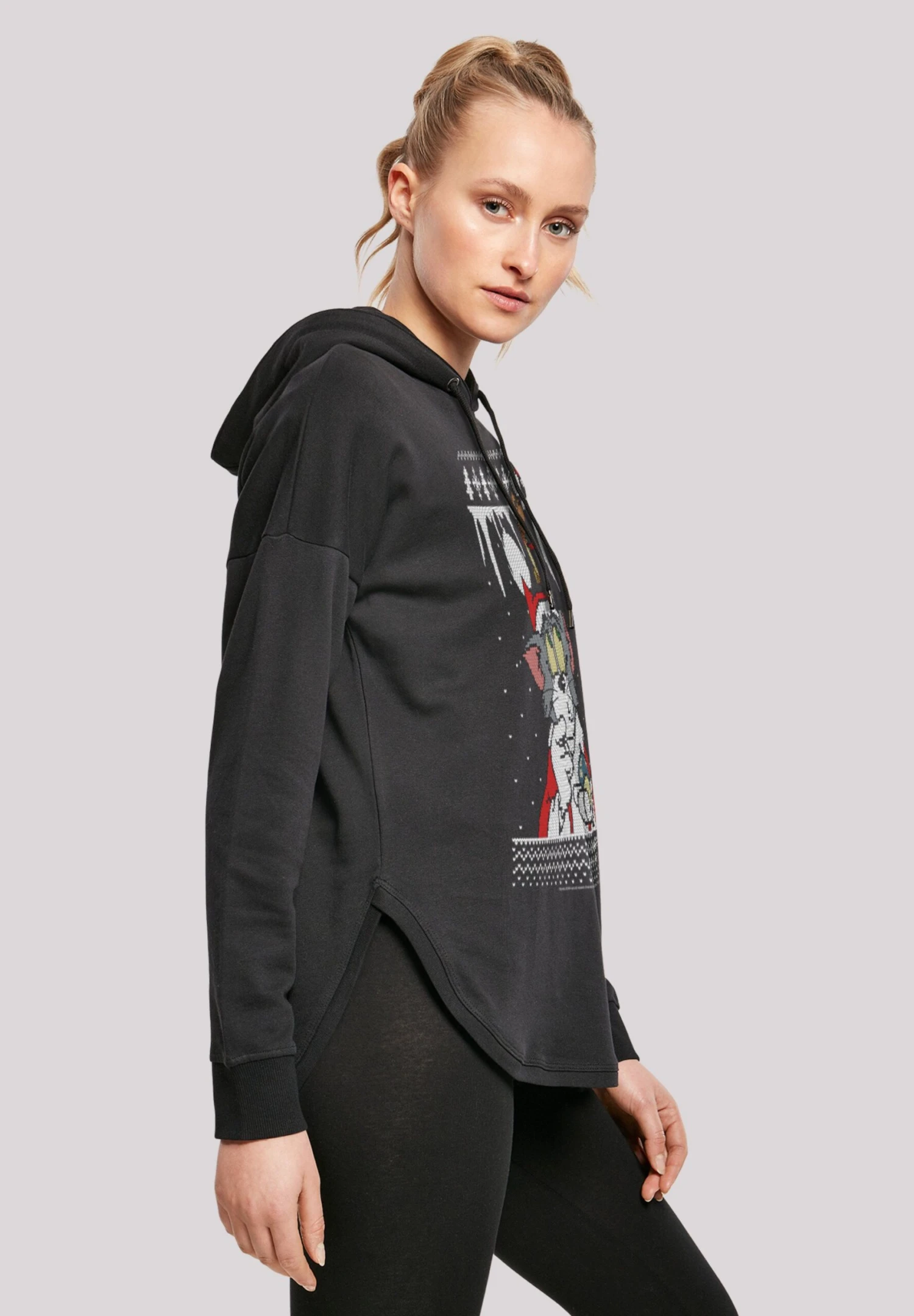 F4NT4STIC Tom Und Jerry Christmas Weihnachten Fair Isle - Hoodie - Black 6 F4NT4STIC Tom Und Jerry Christmas Weihnachten Fair Isle - Hoodie - Black - Afbeelding 4