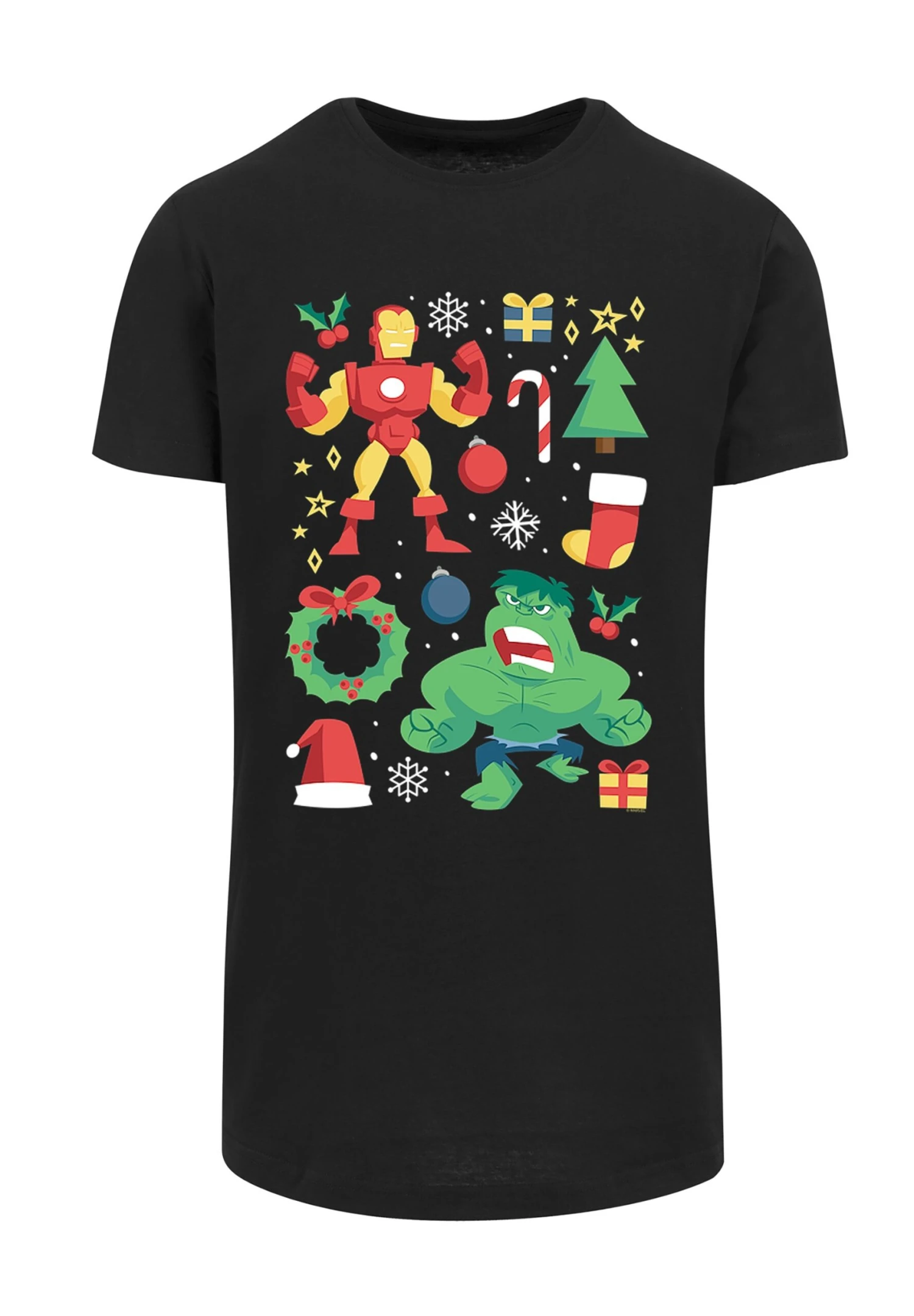 F4NT4STIC Marvel Universe Iron Man And Hulk Weihnachten - Premium Superhel - T-Shirt Print - Black 4 F4NT4STIC Marvel Universe Iron Man And Hulk Weihnachten - Premium Superhel - T-Shirt Print - Black - Afbeelding 2