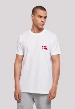 F4NT4STIC Flagge Denmark - T-Shirt Print - Weiß