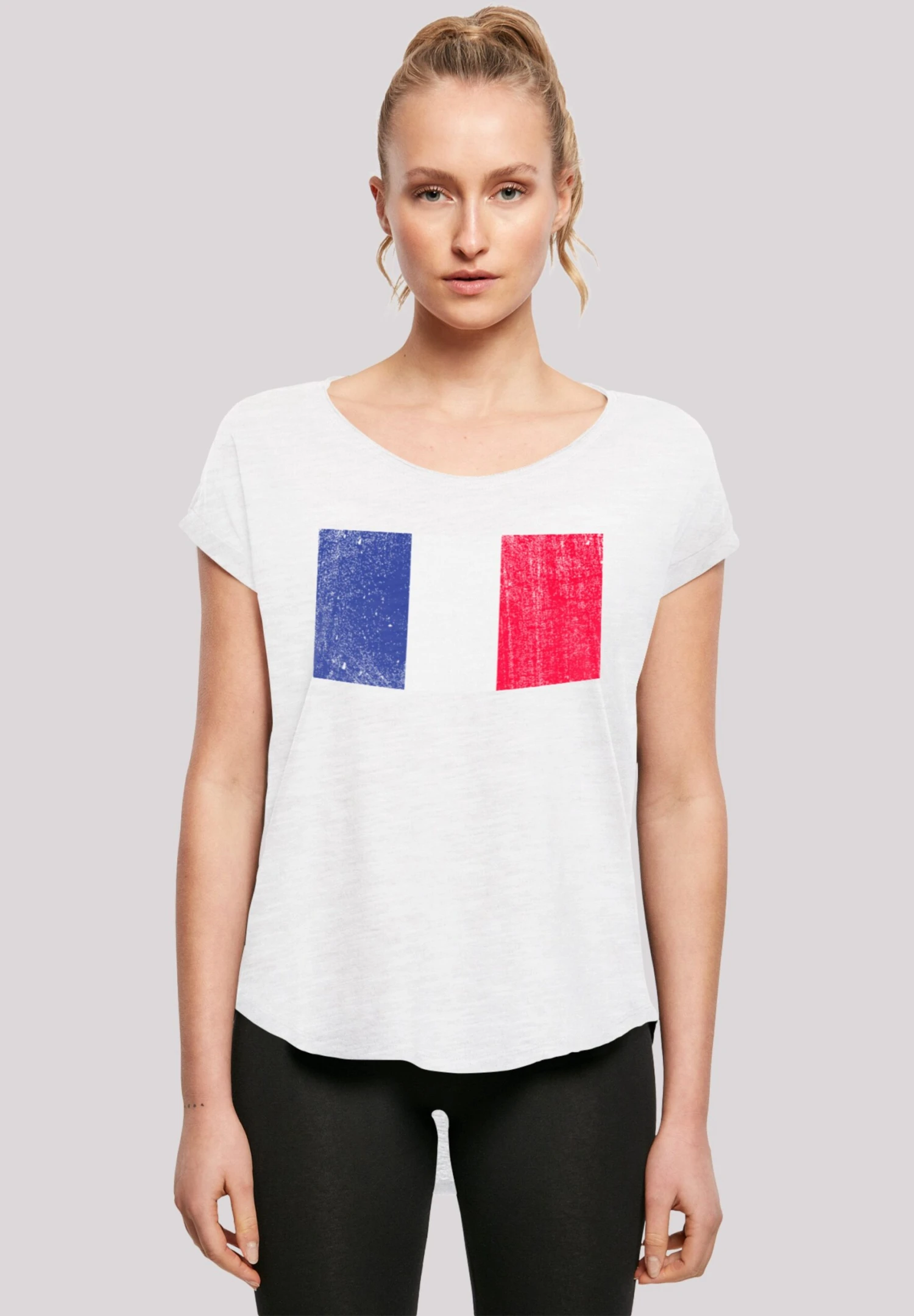 F4NT4STIC France Frankreich Flagge Distressed - T-Shirt Print - Weiß 3 F4NT4STIC France Frankreich Flagge Distressed - T-Shirt Print - Weiß