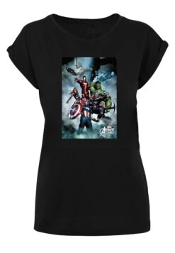 F4NT4STIC Marvel Avengers Assemble Team Montage - T-Shirt Print - Black -Olivia 92faf5f7ca704d5397341557b1c28528