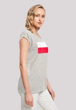 F4NT4STIC Poland Polen Flagge Distressed - T-Shirt Print - Heather Grey -Olivia 93aea3c0d34e4dd2be4c27c743913ab4