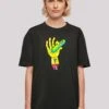 F4NT4STIC Rick Und Morty Pickle Hand - T-Shirt Print - Black -Olivia 953fd9306cc14589b983e9f118aa6461