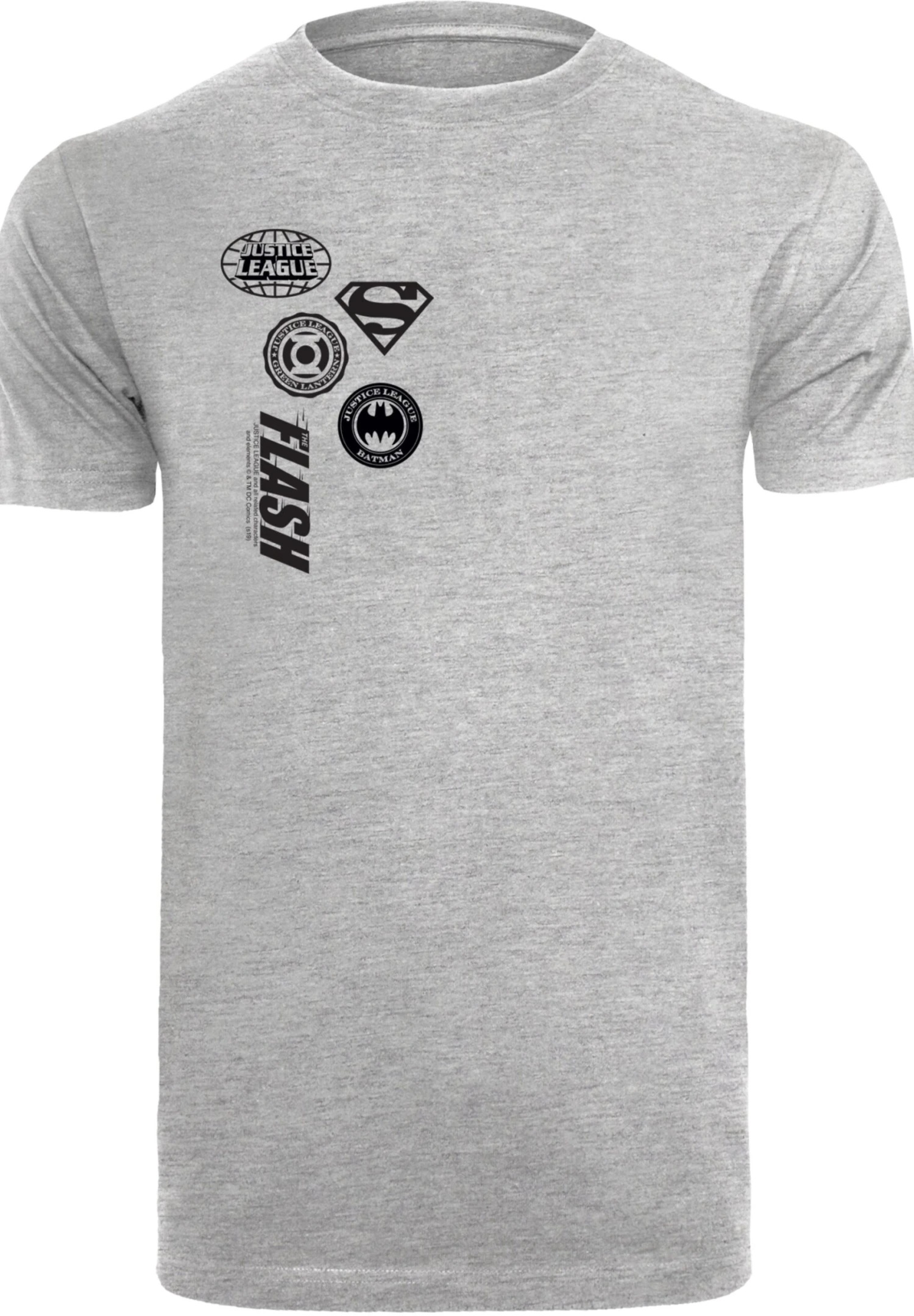 F4NT4STIC Dc Comics Justice League Icons Cluster - T-Shirt Print - Heather Grey 8 F4NT4STIC Dc Comics Justice League Icons Cluster - T-Shirt Print - Heather Grey - Afbeelding 6